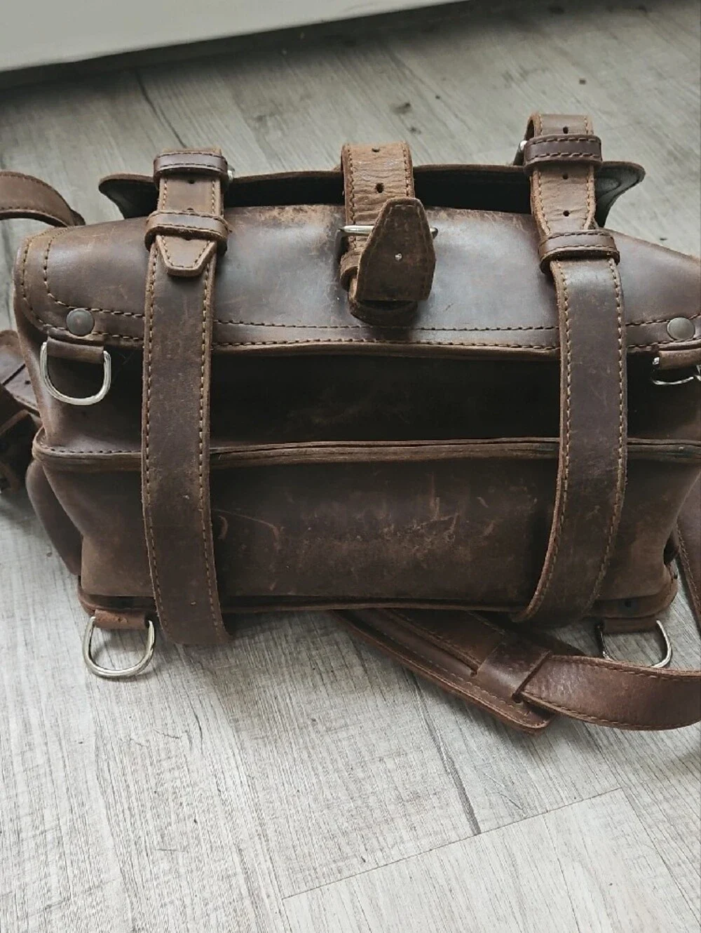 Saddleback Leathers Convertible Briefcase/Backpack With Adjustable Straps.